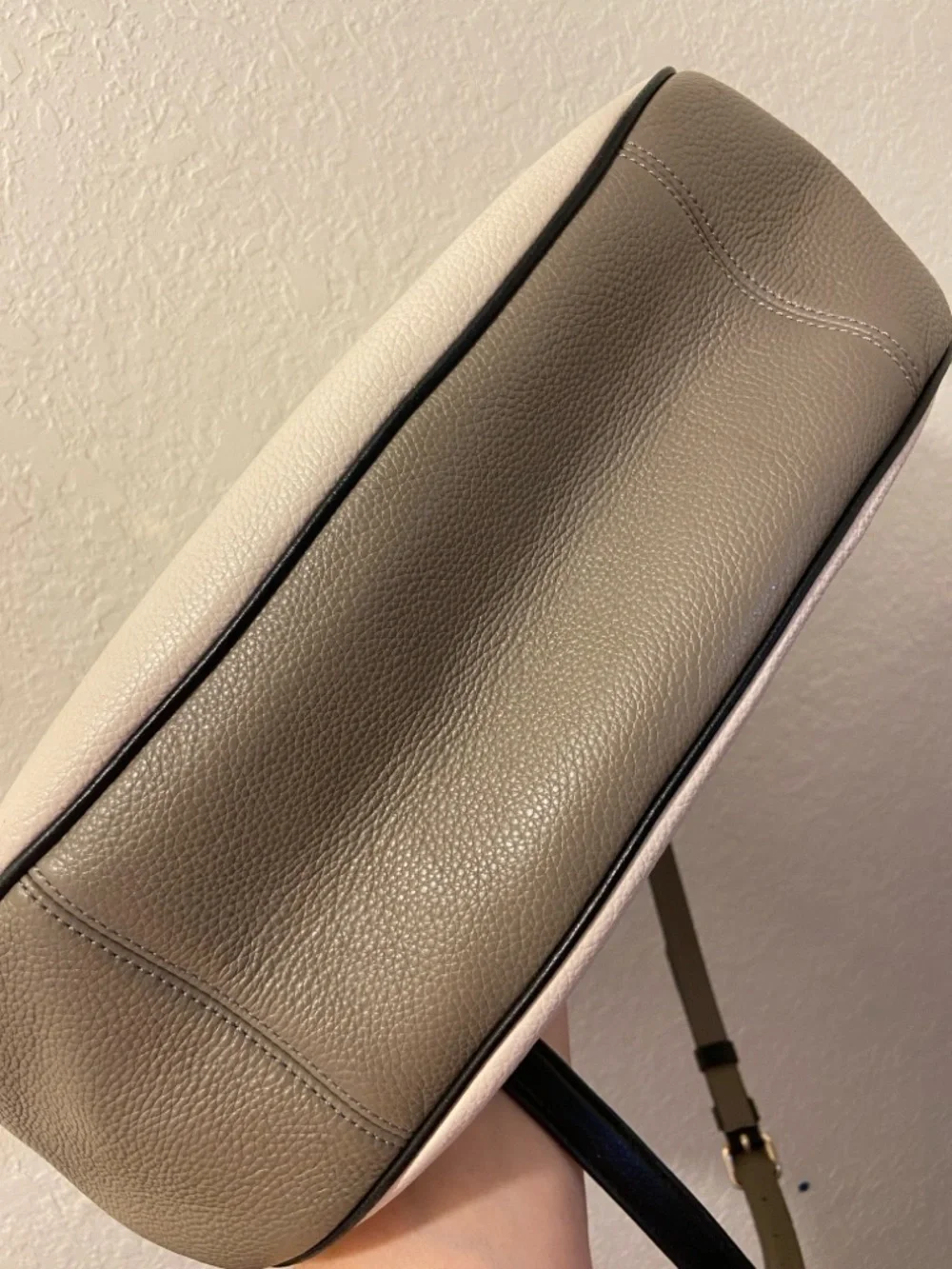 Coach Harley Hobo Geometric Ivory Tri-Color Pebbled Leather Shoulder Bag